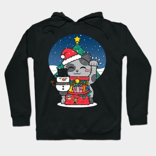 Lucky Christmas Cat Hoodie